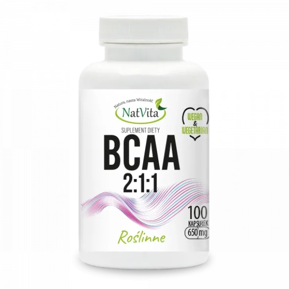 BCAA 2:1:1 roślinne 650 mg/100 kapsułek
