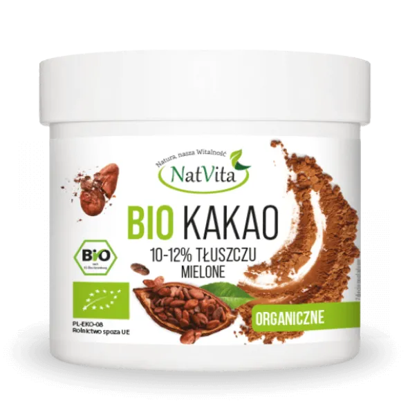 Kakao – mielone ziarna Bio (10-12% tłuszczu)