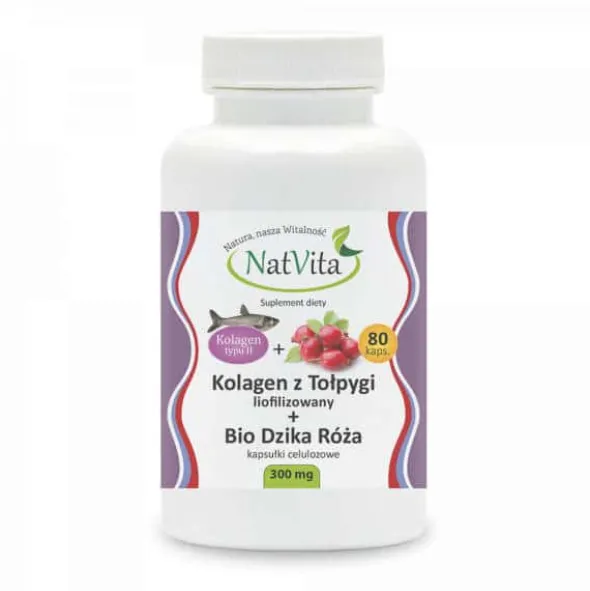 Kolagen z Tołpygi Liofilizowany + Bio Dzika Róża 300mg