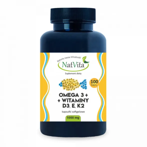 OMEGA 3 + WITAMINY D3, E, K2 MK7 kapsułki 1000mg