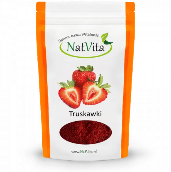 Truskawki liofilizowane – rozdrobnione